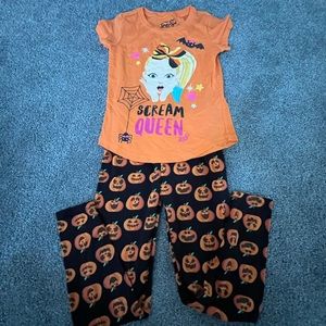 Jojo siwa Halloween t-shirt and Halloween pumpkin pants